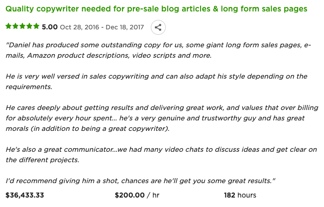 Upwork Job 2