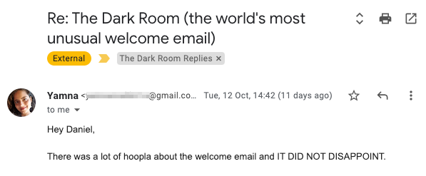 YM Dark Room Testimonial