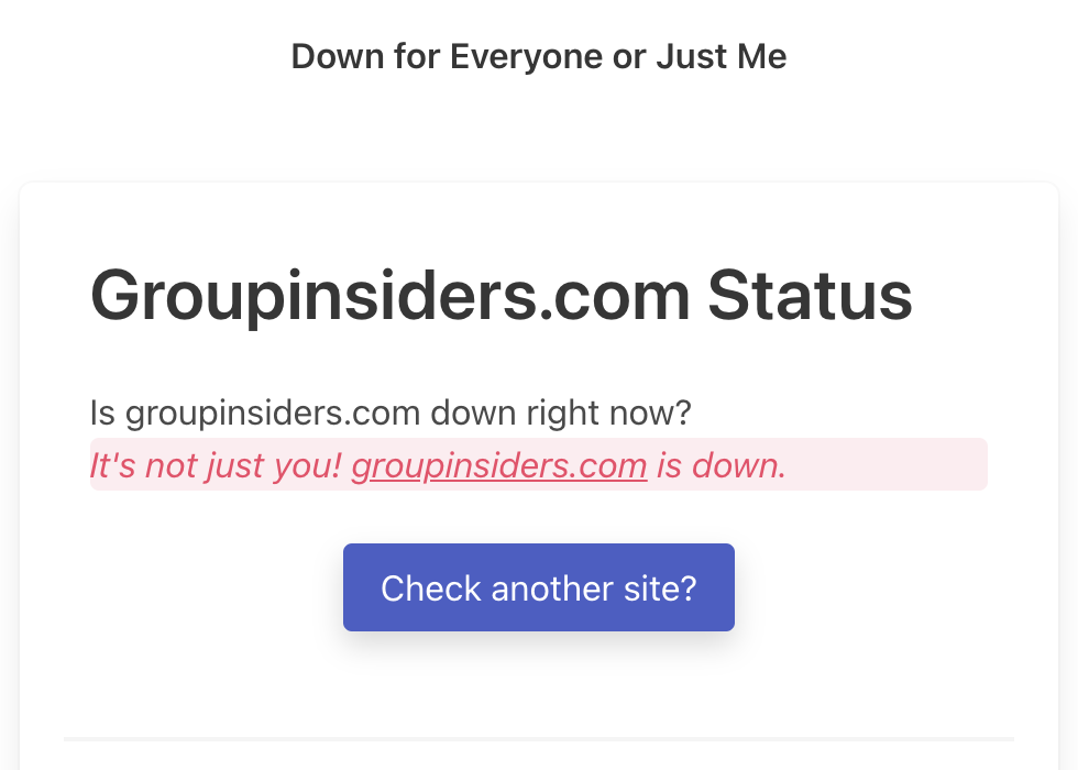 GroupInsiders.com is down for everyone